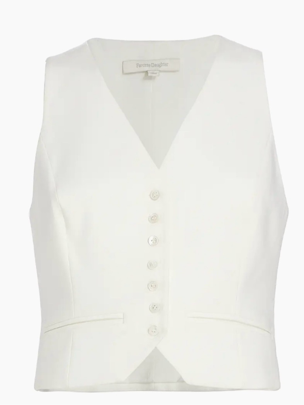 Favorite Daughter Ivory Tailored Button Vest